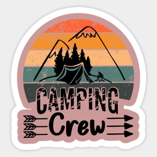 Camping Crew Distressed  Sunset Sticker